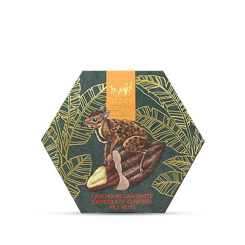 Theo & Philo Vegan Pandan White Chocolate Covered Pili Nuts