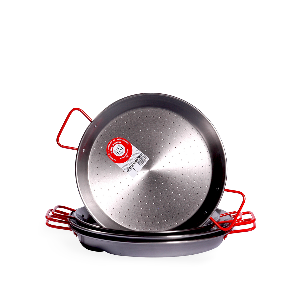 Polished Steel Paella Pan 16 Portions