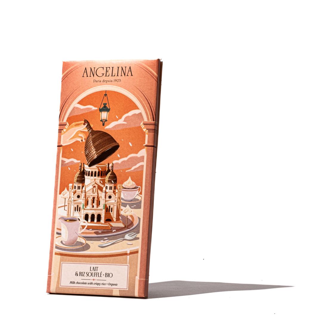 Angelina Organic Crispy Rice Milk Chocolate Bar thumbnail 2