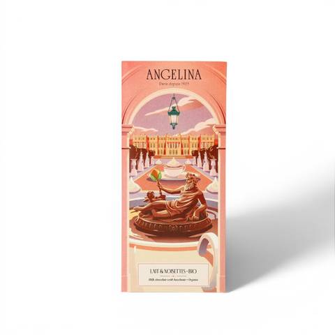 Angelina Organic Milk Chocolate with Hazelnut Pieces Bar