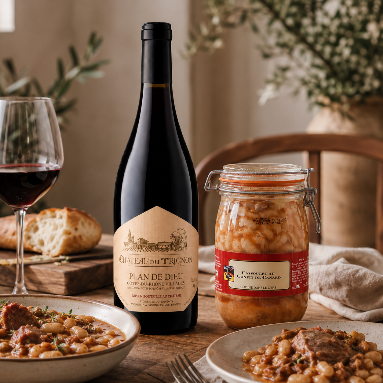 A RUSTIC FRENCH FEAST: CHÂTEAU DU TRIGNON PLAN DE DIEU + MAISON GODARD CASSOULET
