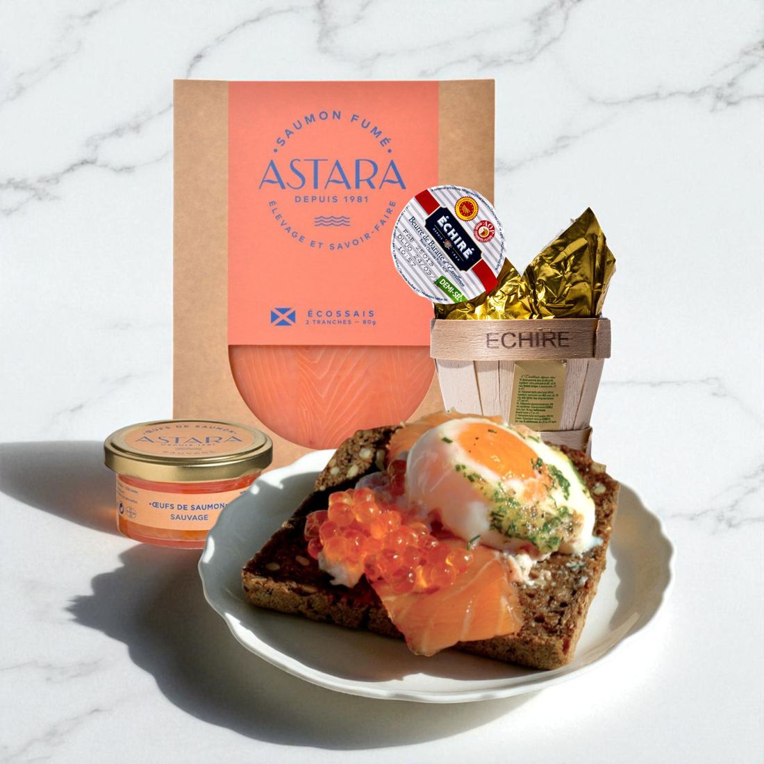 Breakfast Smoked Salmon & Roe Toast Kit 1