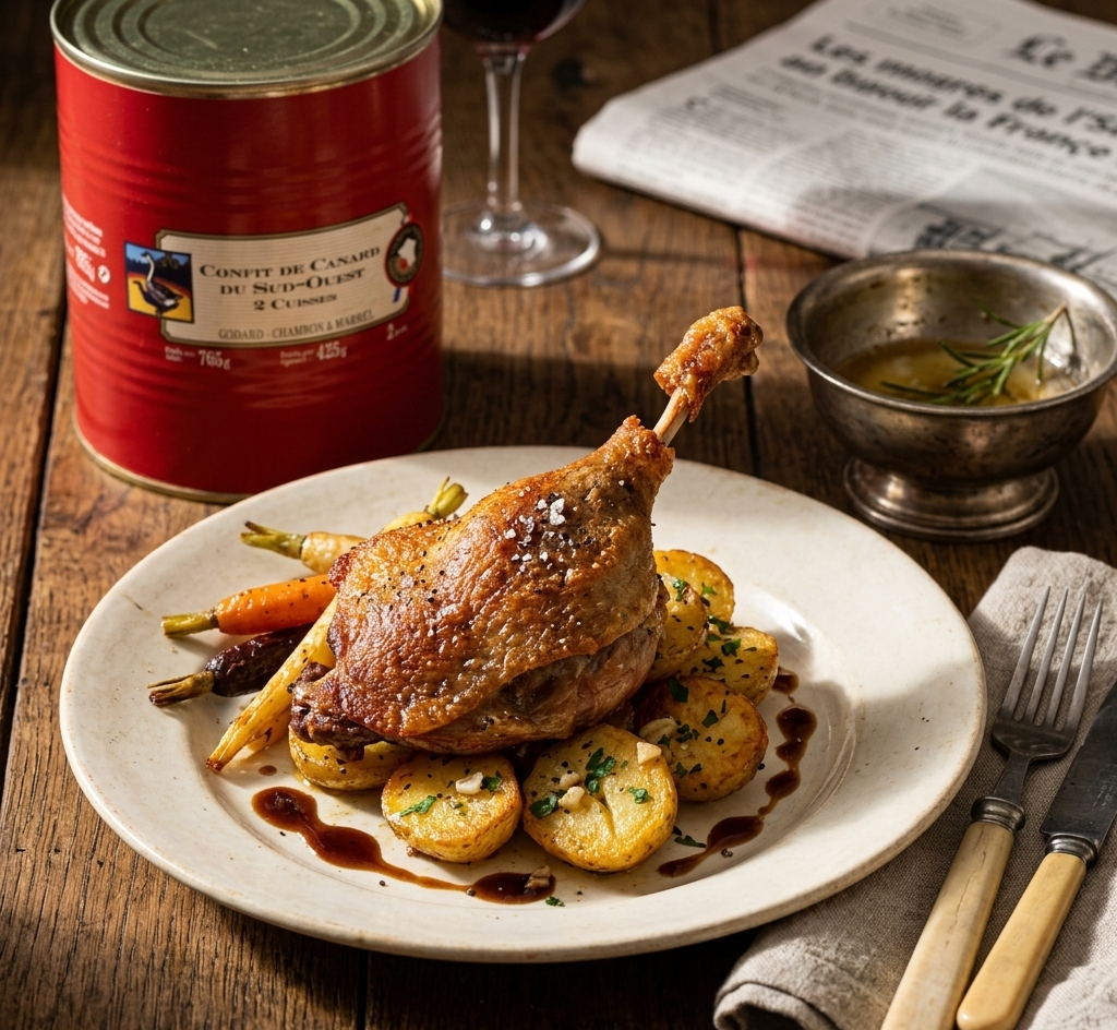 CRISPY DUCK CONFIT WITH SARDALAISE POTATOES
