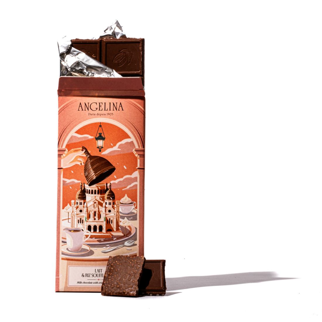 Angelina Organic Crispy Rice Milk Chocolate Bar 1