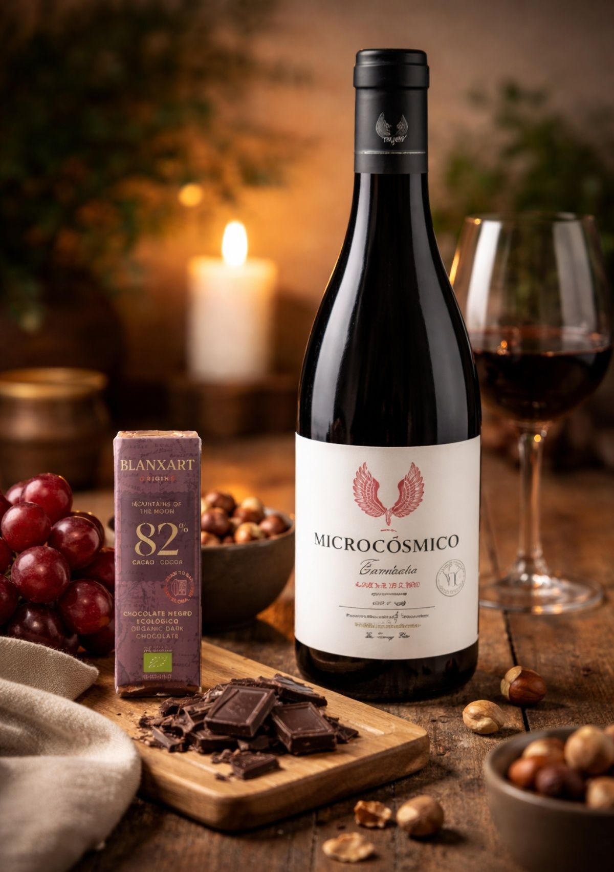 DISCOVER THE PERFECT HARMONY: MICROCÓSMICO GARNACHA & CONGO DARK 82% ORGANIC "BLANXART"