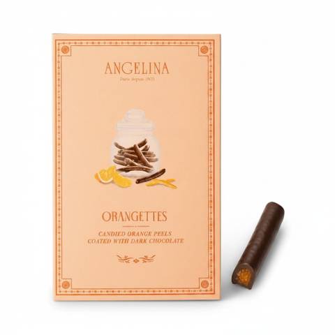 Angelina Orangettes (Candied Orange Peels in Dark Chocolate)