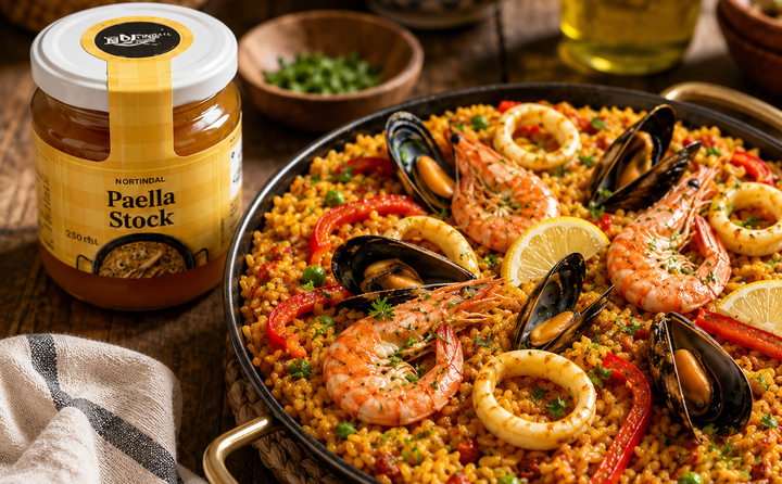 AUTHENTIC SPANISH SEAFOOD PAELLA MADE EASY WITH NORTINDAL PAELLA STOCK
