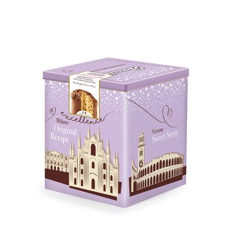 Bauli Panettone in Collectible Square Metal Tin