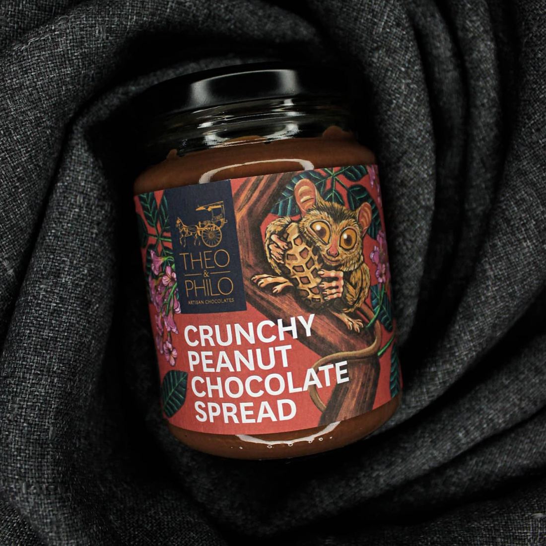 Theo & Philo Crunchy Peanut Chocolate Spread 250g thumbnail 2