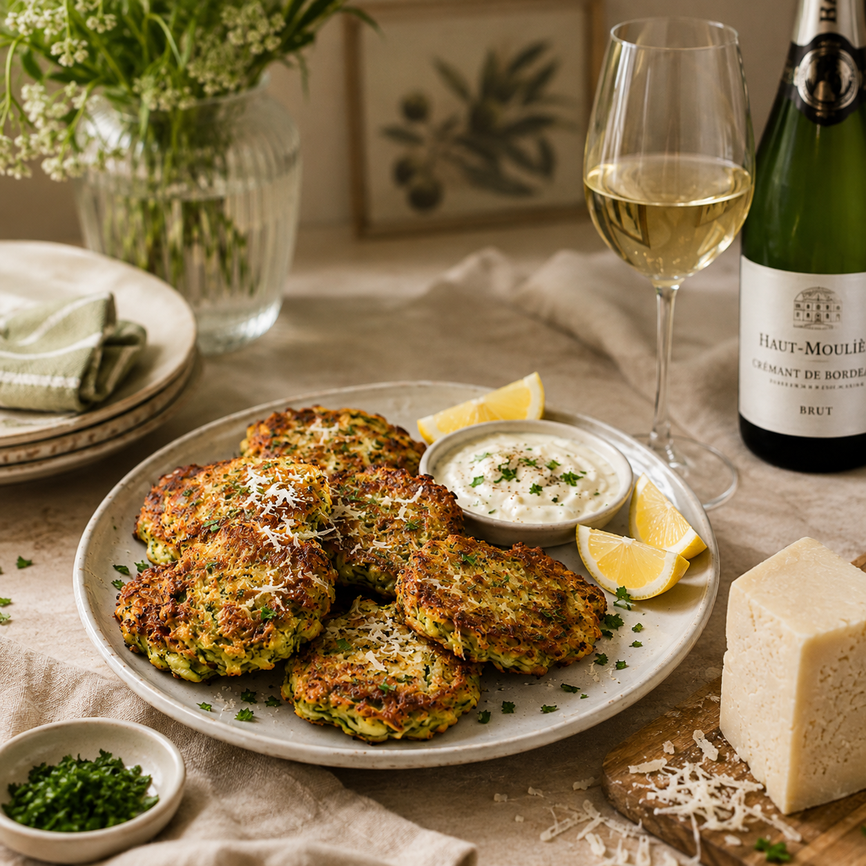 CRISPY ZUCCHINI FRITTERS WITH AMBROSSI PECORINO ROMANO DOP