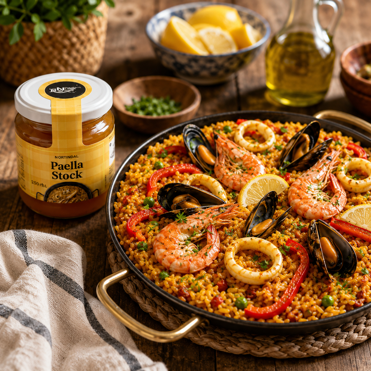 AUTHENTIC SPANISH SEAFOOD PAELLA MADE EASY WITH NORTINDAL PAELLA STOCK
