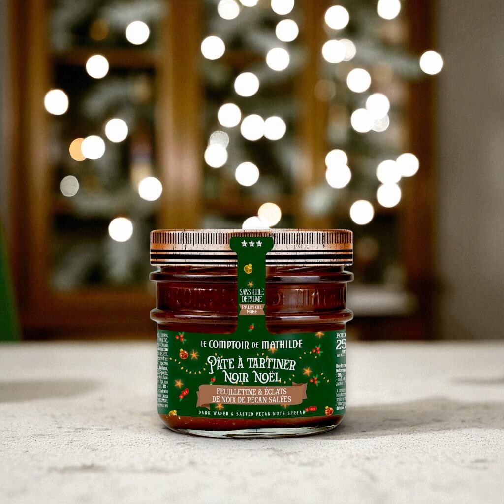 Comptoir de Mathilde Christmas Dark Hazelnut Wafer &  Salted Pecan Nuts Spread 1