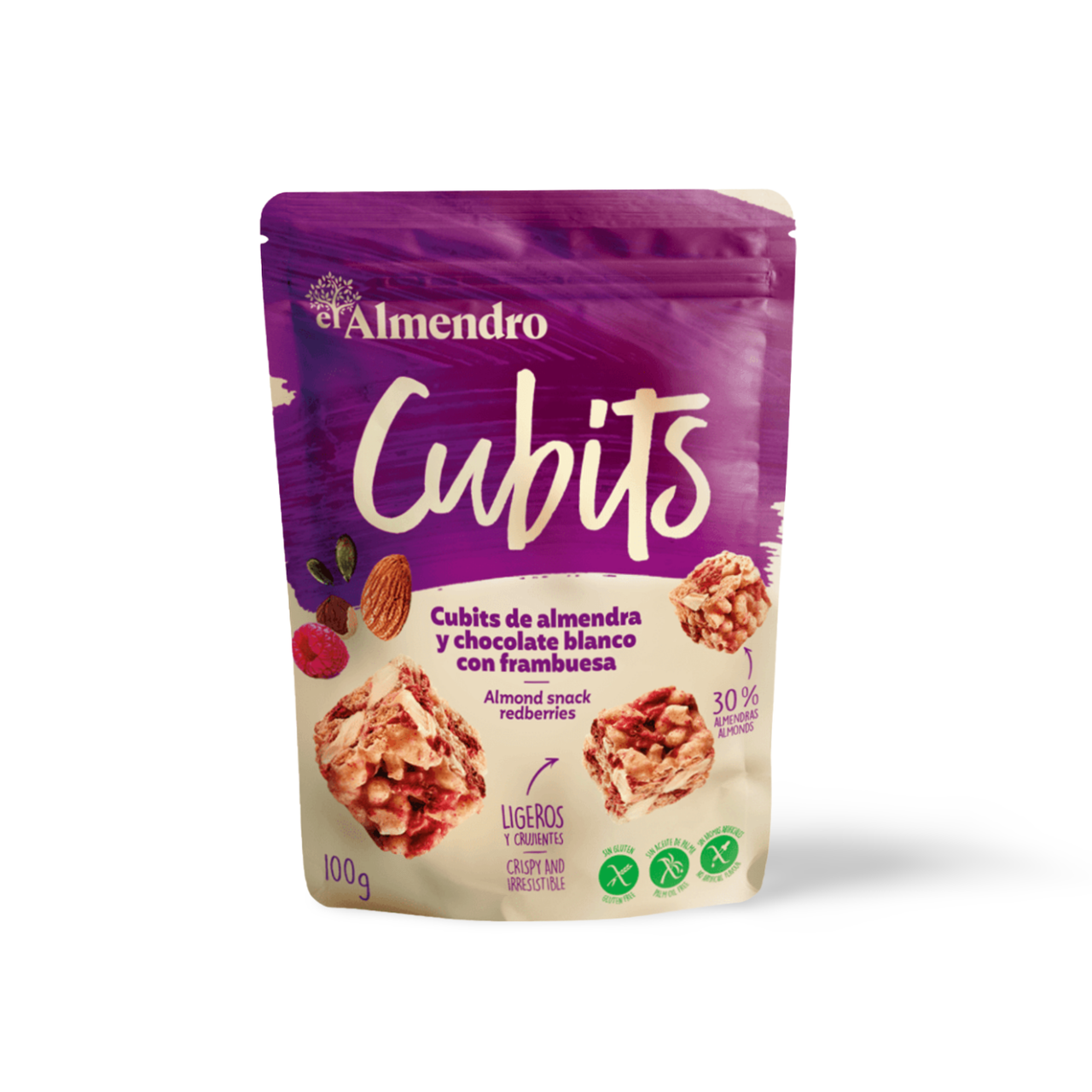 El Almendro White Chocolate And Raspberry Almond Cubits