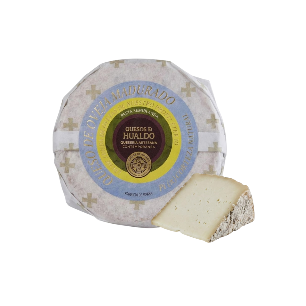 QUESOS DE HUALDO QUESO DE OVEJA MADURADO PASTA SEMIBLANDA PI AGED SHEEP CHEESE SEMI-SOFT PASTE