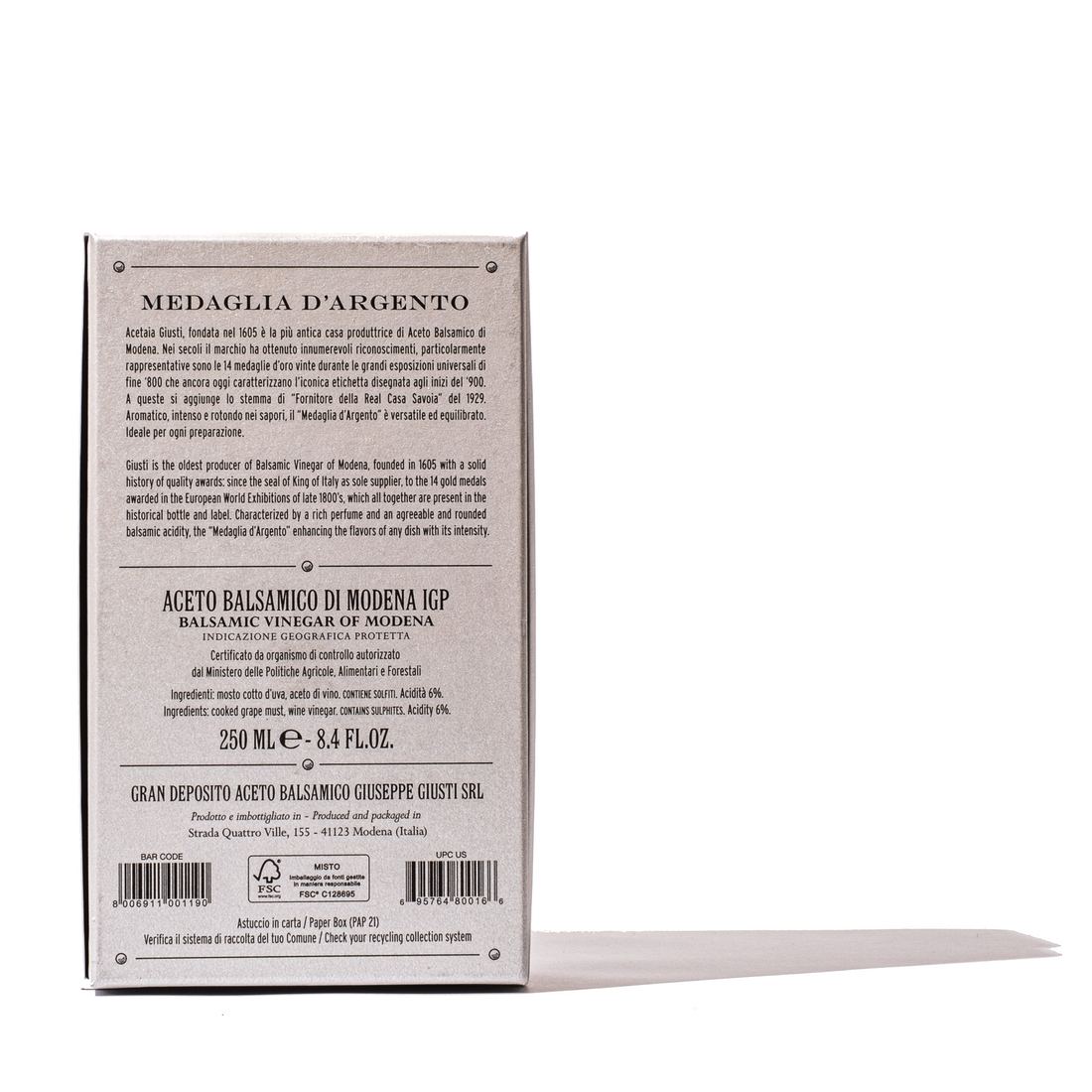Giuseppe Giusti Silver Medal Balsamic Vinegar di Modena IGP thumbnail 8
