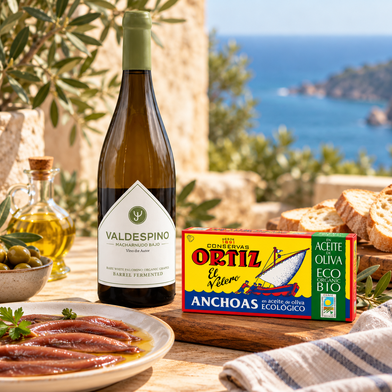 A TASTE OF SPAIN: VALDESPINO MACHARNUDO BAJO AND ORTIZ ANCHOVIES IN OLIVE OIL