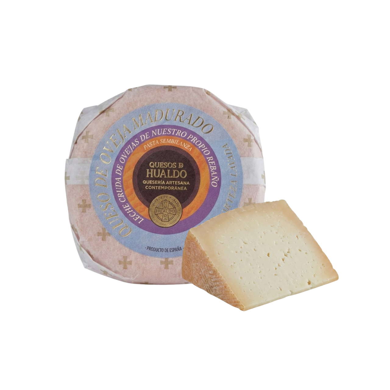 QUESOS DE HUALDO QUESO DE OVEJA MADURADO PASTA SEMIBLANDA LAMBDA SEMI-SOFT PASTE CHEESE AND WASHED RIND