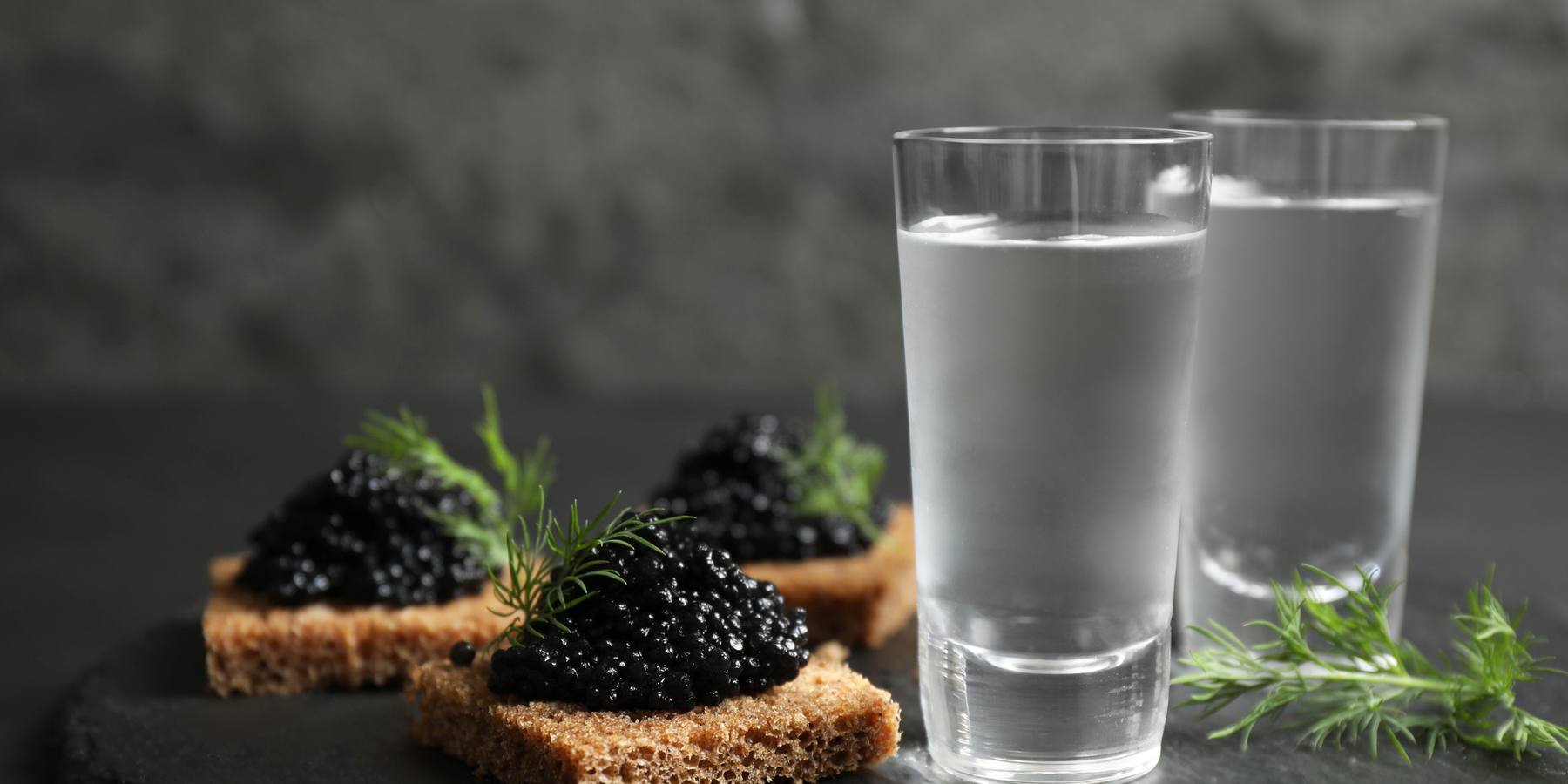 Cold Russian vodka and caviar go oh so well together.