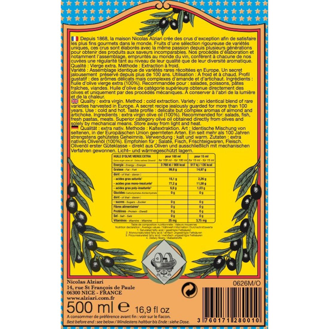 Nicolas Alziari Cuvée Bidon Prestige Olive Oil thumbnail 4